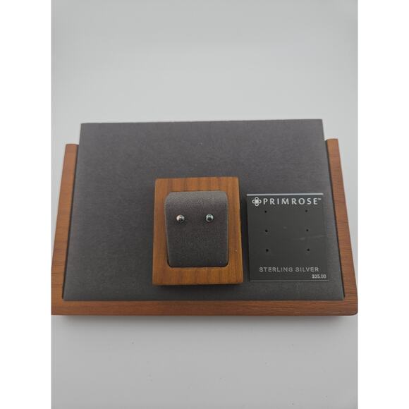 Primrose Small Sterling Silver Stud Earrings Minimalist Simple Dainty Posts - Picture 2 of 3